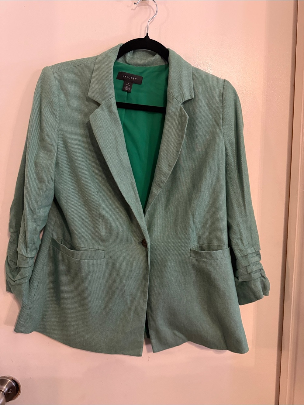 Halogen Seafoam Green Open-Front Blazer